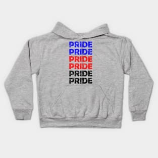 Polyamory Pride Flag Colors Repeating Text Design Kids Hoodie